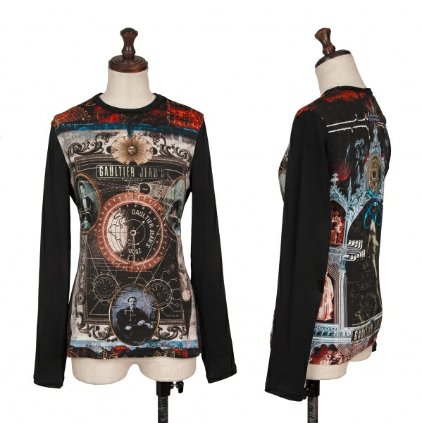 【中古】 ゴルチエジーンズGAULTIER JEAN'S ポリ偉人プリントカットソー 黒マルチ40【レディース】｜PLAYFUL 28,400円