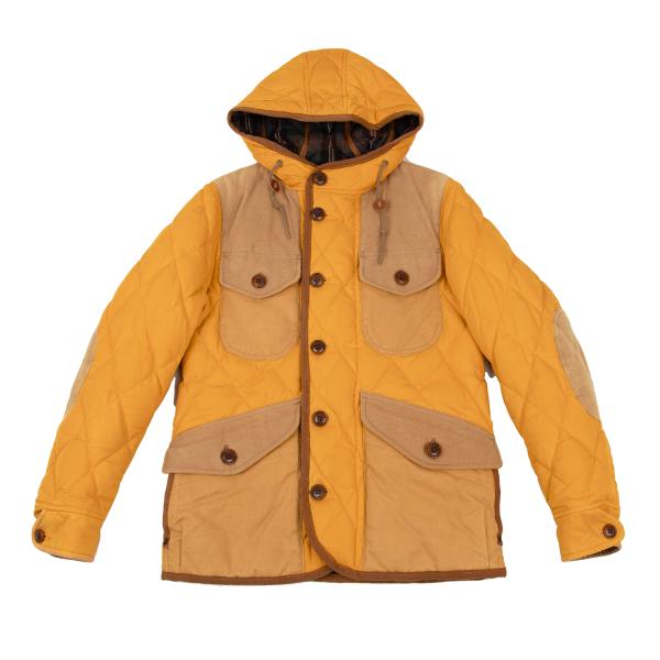 【中古】 ジュンヤワタナベマン コムデ給仕JUNYA WATANABE MAN COMME des GARCONS ×デュベティカDUVETICA キルティングダウンフードジャケット オレンジ色茶XS【メンズ】