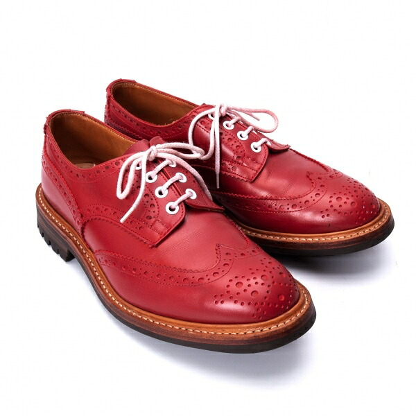【中古】 トリッカーズTricker's バートン レザーシューズ 赤27cm位【メンズ】｜PLAYFUL