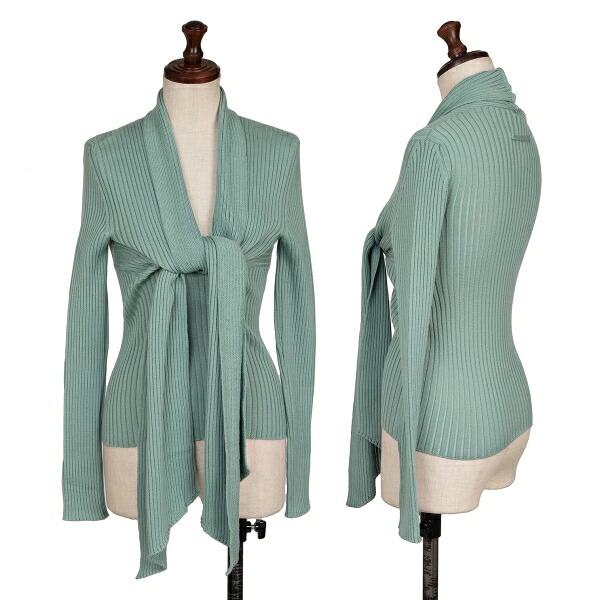 【中古】 ジャンポールゴルチエ マイユファムJean Paul GAULTIER MAILLE FEMME ストールネックリブニット ミントM【レディース】|PLAYFUL