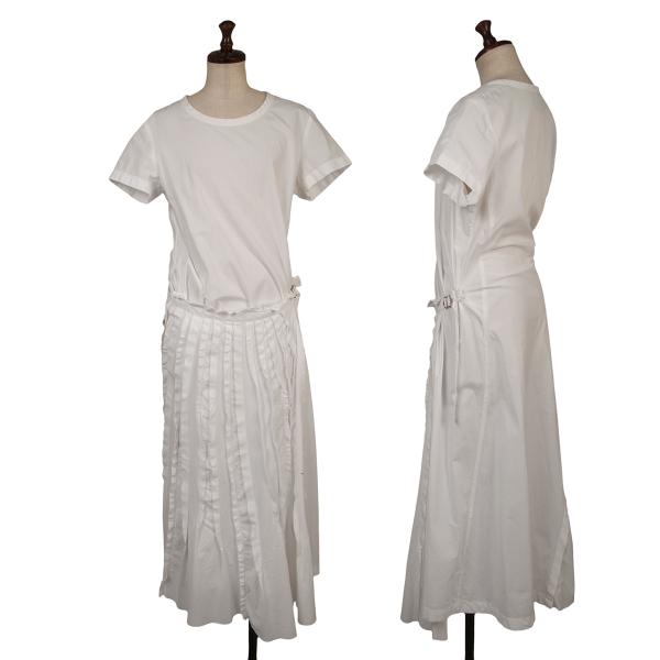 【中古】 トリココムデギャルソンtricot COMME des GARCONS フロントベルトタックワンピース 白M位【レディース】 ワンピース-レディースファッション