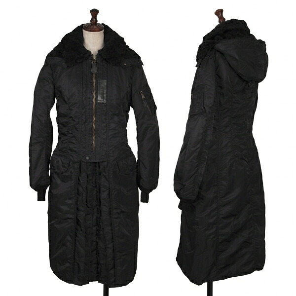 【中古】 ジュンヤワタナベ コムデ給仕JUNYA WATANABE COMME des GARCONSミリタリープルオーバーフーテッドコート 黒M【レディース】