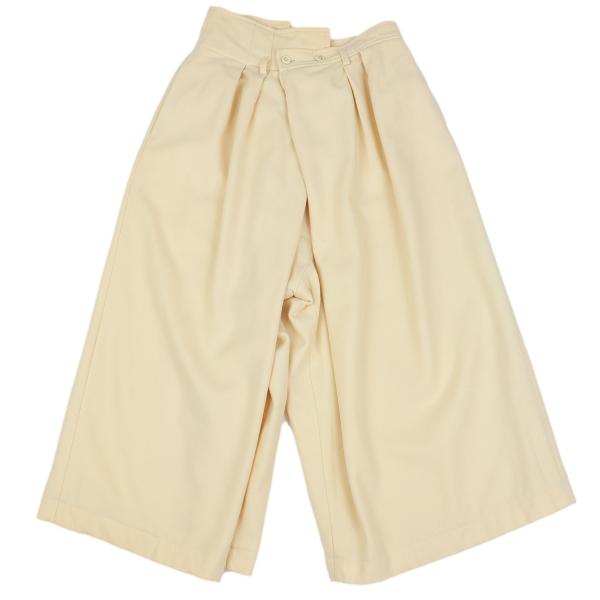 【中古】 コムデギャルソンCOMME des GARCONS アシンメトリーウールタックワイドパンツ ベージュM【レディース】|PLAYFUL