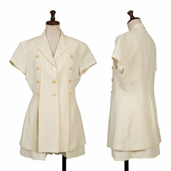【中古】 ジュニアゴルチエJUNIOR GAULTIER ボタンデザインセットアップ 象牙色40【レディース】