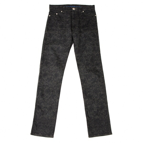 【中古】 ゴルチエジーンズGAULTIER JEAN'S フラワー総柄テーパードデニムパンツ チャコール40【レディース】｜PLAYFUL