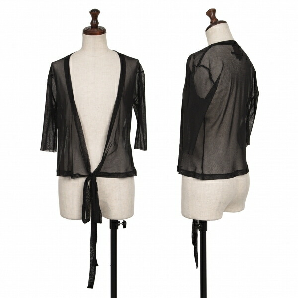 【中古】 ジャンポールゴルチエ クラシックJean Paul GAULTIER CLASSIQUE フロントストリングパワーネットカーディガン 黒40【レディース】|PLAYFUL