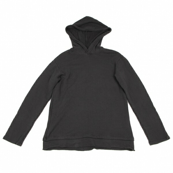 【中古】 レギュレーション ヨウジヤマモト メンREGULATION yohji yamamoto MEN レイヤードデザインフーディー チャコールL位【メンズ】|PLAYFUL