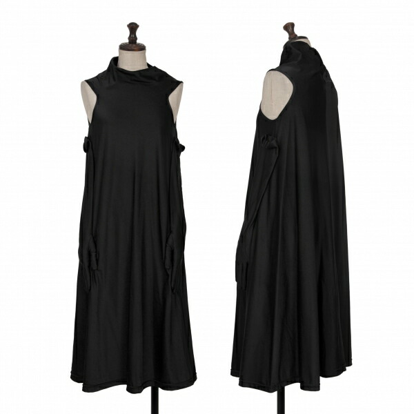 【中古】 コムデ給仕COMME des GARCONS 立体グローブデザインストレッチノースリーブワンピース 黒Ｓ【レディース】
