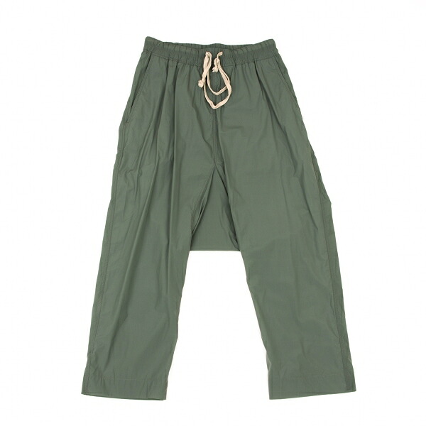 【中古】 リックオウエンスRick Owens DIRT ドローストリングクロップドサルエルパンツ 緑38【レディース】|PLAYFUL