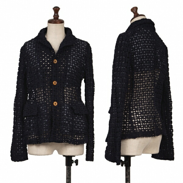 【中古】 コムコム コムデ給仕COMME des GARCONS 総御花スピード競技3B上衣 紺L【レディース】