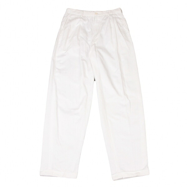 【中古】 コムデギャルソン オムCOMME des GARCONS HOMME コットンタックパンツ オフホワイトS【メンズ】｜PLAYFUL