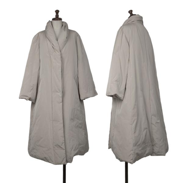【中古】 レキップ ヨシエイナバL\u0027EQUIPE YOSHIE INABA ショールカラーダウンコート 薄墨色40【レディース】