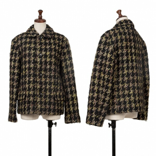 【中古】 トリココムデギャルソンtricot COMME des GARCONSモヘア混千鳥透かし彫り織り上衣 黒ゴールド他M【レディース】