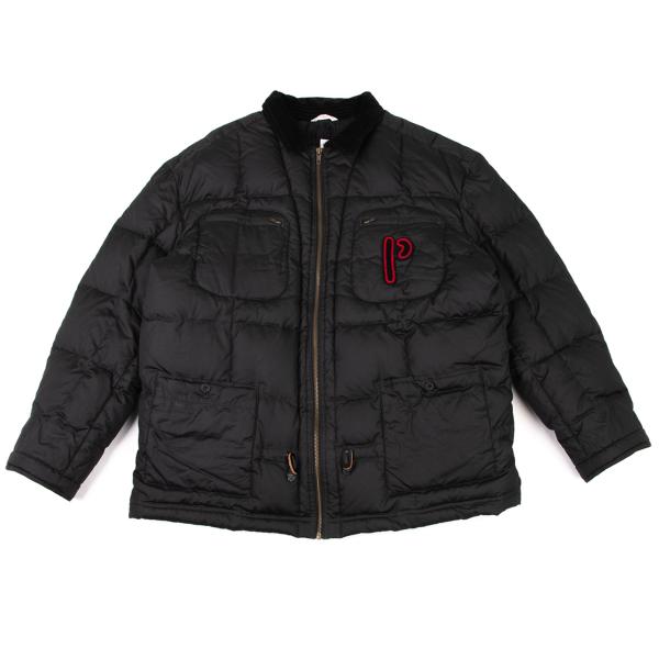 【中古】 パ通行手形Papas ロゴパッチライナー着脱落ち込む上衣 黒L【メンズ】