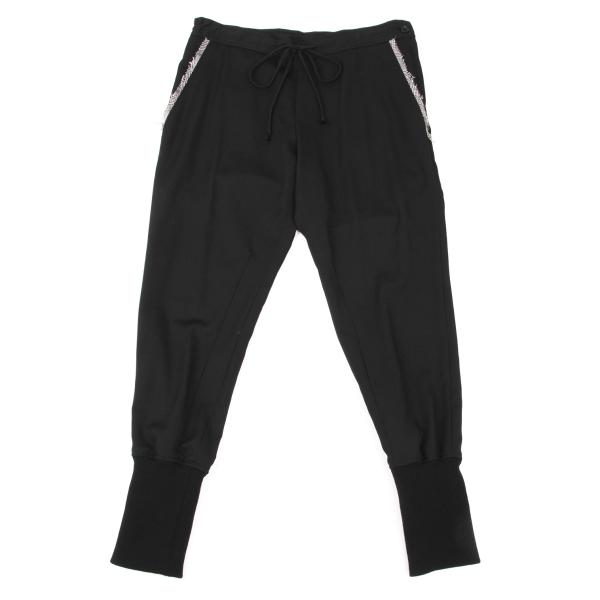 【中古】 ワイズY\u0027s ポケットタブデザインリブうつり変わりウールギャバパンツ 黒1【レディース】