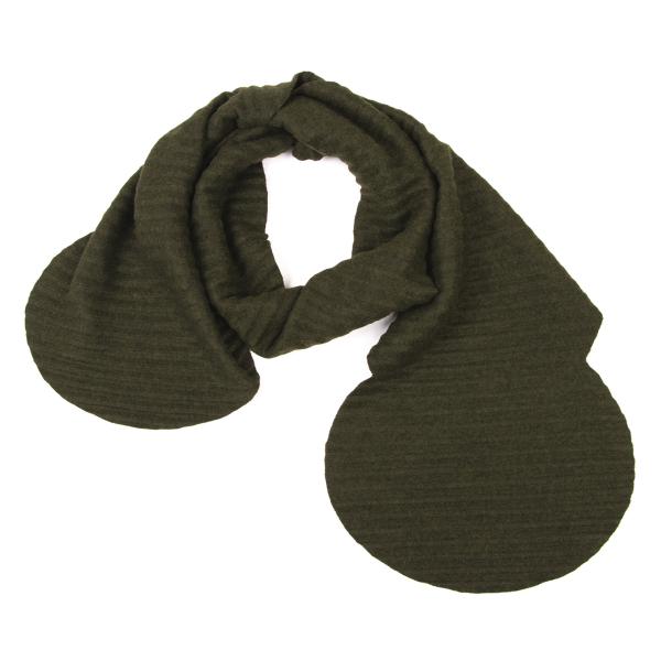 【中古】 イッセイミヤケ ミーISSEY MIYAKE me ポリレーヨンカッティングストール カーキ【レディース】