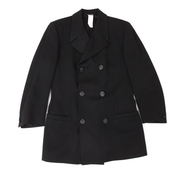 【中古】 ジャンニヴェルサーチGIANNI VERSACE ウールメデューサボタンダブル3Bジャケット 黒46S【メンズ】｜PLAYFUL