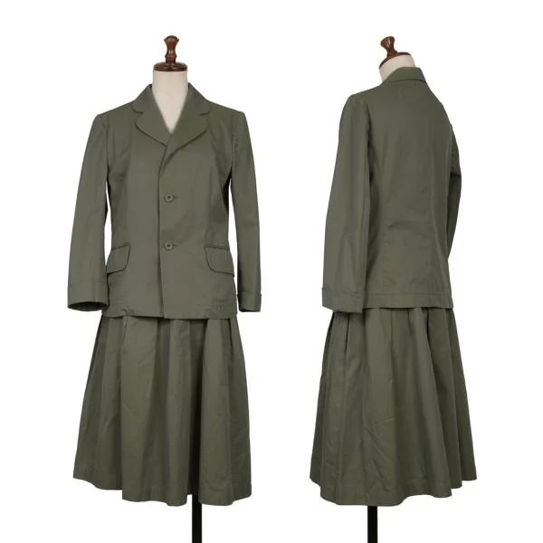 【中古】 トリココムデギャルソンtricot COMME des GARCONS 綿織物玉虫セットアップ カーキS【レディース】