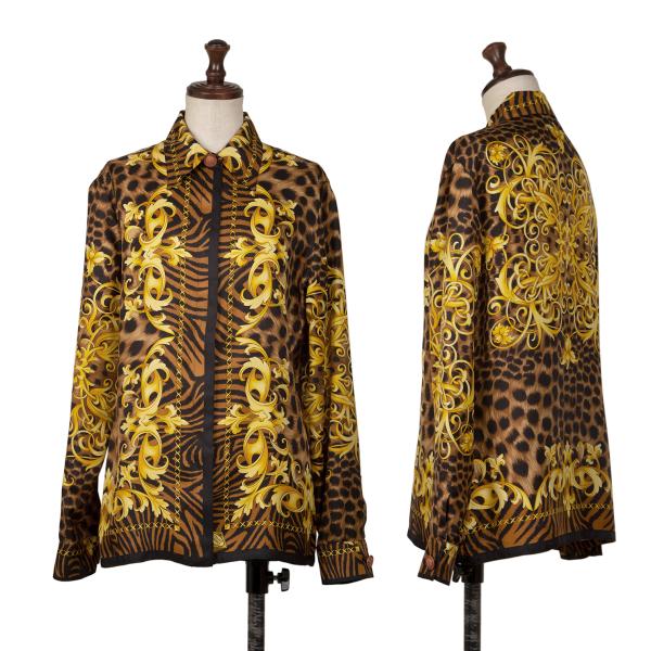 Gianni Versace 90sレオパードベスト　Italy Gianni Versace Vintage 90s Medusa Geometric 100% Silk Tie