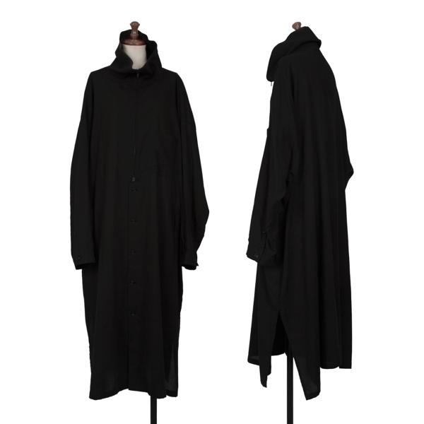 【中古】 ワイズY's ハーフジップデザインシャツワンピース 黒2【レディース】|PLAYFUL