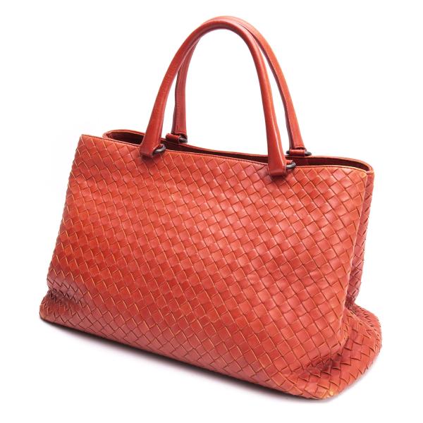 【中古】 ボッテガヴェネタBOTTEGA VENETA 223377 V0016 6580 イントレチャートハンドバッグ 赤【レディース】|PLAYFUL