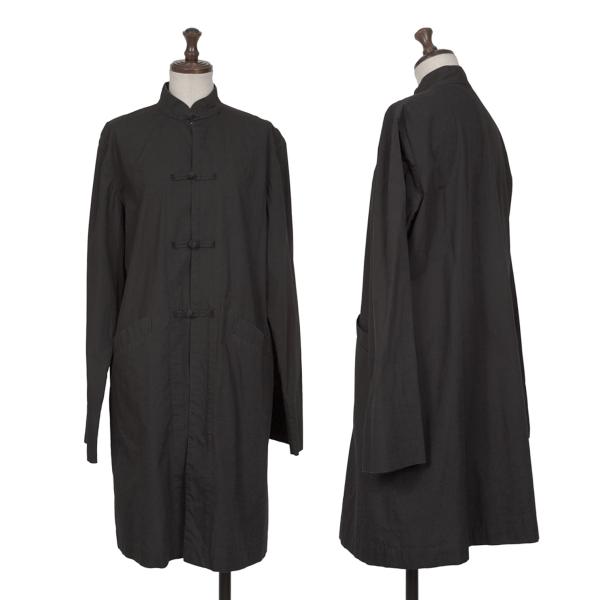 【中古】 ブラックコムデギャルソンBLACK COMME des GARCONS コットンチャイナボタンスタンドカラーシャツジャケット 黒M【レディース】