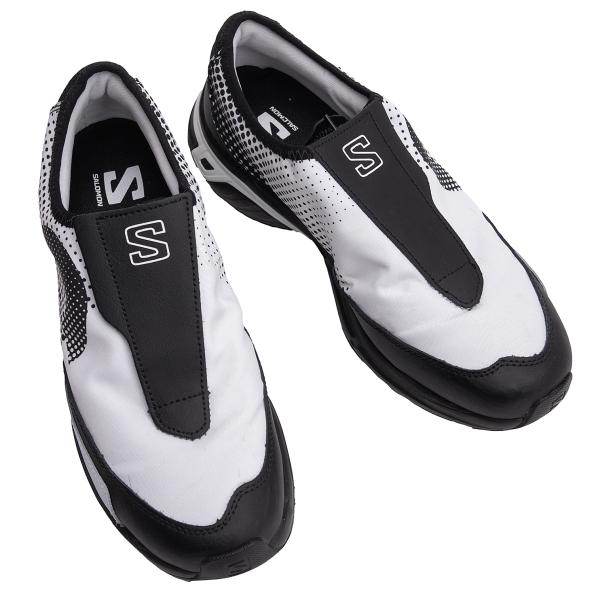 【中古】 コムデ給仕×サロモンCOMME des GARCONS×SALOMON SR901E グラフィックプリントスニーカー モノクローム27糎【メンズ】