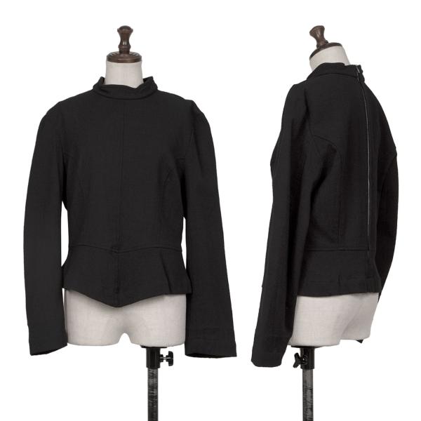 【中古】 コムデギャルソンCOMME des GARCONS ウールナイロンバックジップトップス 黒S【レディース】｜PLAYFUL