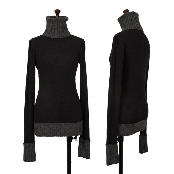 【中古】 ドルチェ&ガッバーナDOLCE&GABBANA リブ切替タートルネックカットソー 黒グレー40【レディース】|PLAYFUL