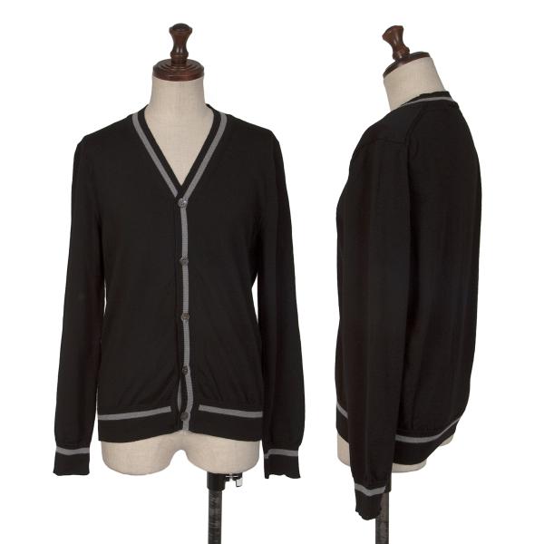 コムデギャルソンCOMME des GARCONS ウールショルダー切替ニットカーディガン 青M位 【レディース】 コムデギャルソンCOMME des GARCONS ウールショルダー切替ニット