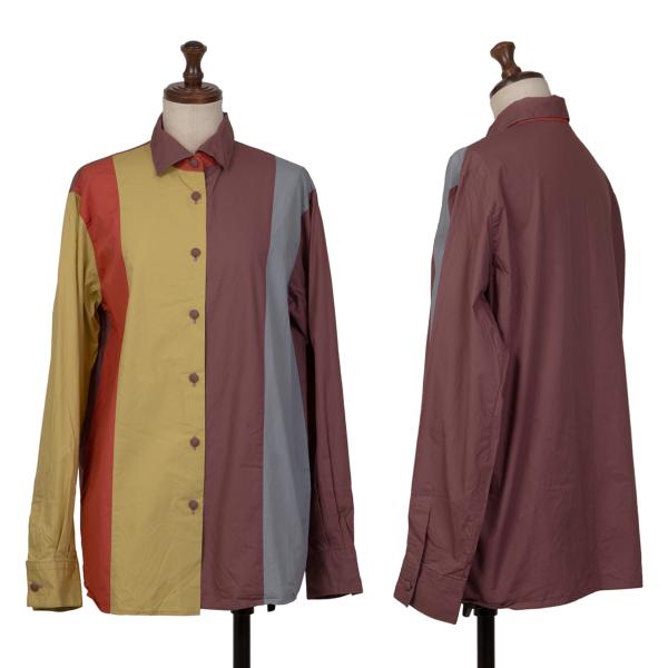 【中古】 ジュニアゴルチエJUNIOR GAULTIER コットン配色切替長袖シャツ マルチ40【レディース】｜PLAYFUL
