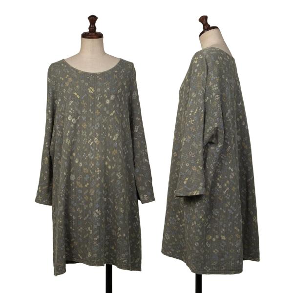 美品✨ヨーガンレール　チュニックワンピース　刺繍　グリーン 美品✨ヨーガンレール チュニックワンピース 刺繍 グリーン