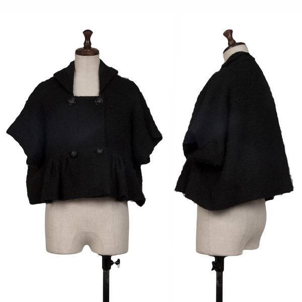【中古】 ベルンハルトウィルヘルムBernhard Willhelm アンゴラウールギャザーデザイン半袖上衣 黒S【レディース】