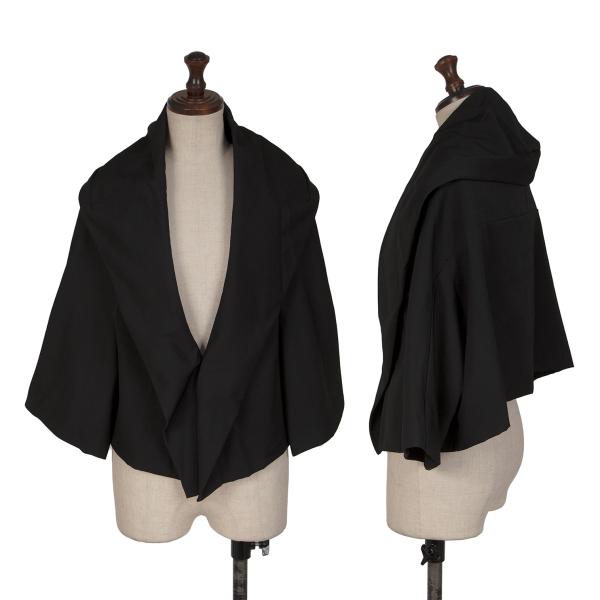 【中古】 トリココムデギャルソンtricot COMME des GARCONS ウールギャバショールカラーショートジャケット 黒S【レディース】｜PLAYFUL