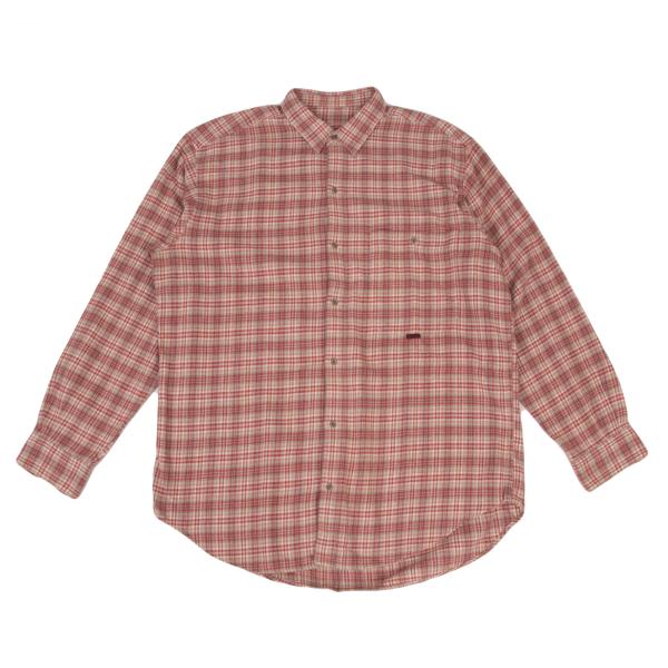 【中古】 パパスPapas コットンチェックネルシャツ 赤M【メンズ】|PLAYFUL