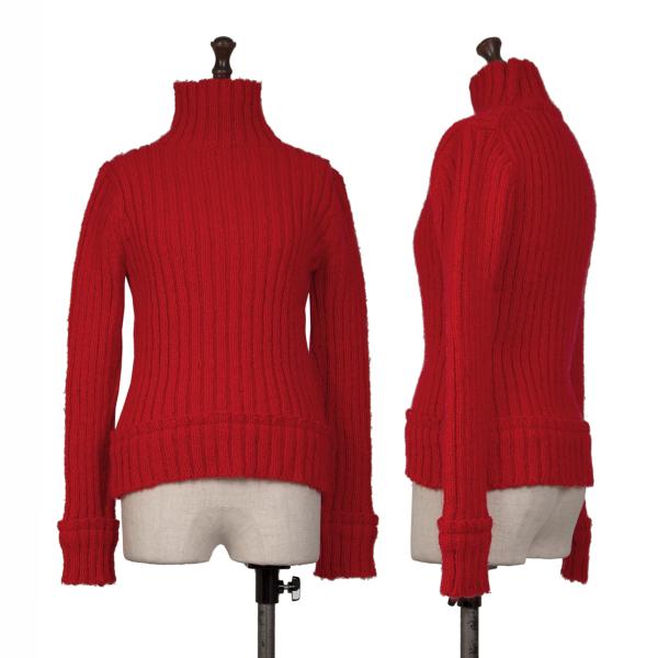 【中古】 トリココムデギャルソンtricot COMME des GARCONS ウールハイネックリブニットセーター 赤S位【レディース】｜PLAYFUL