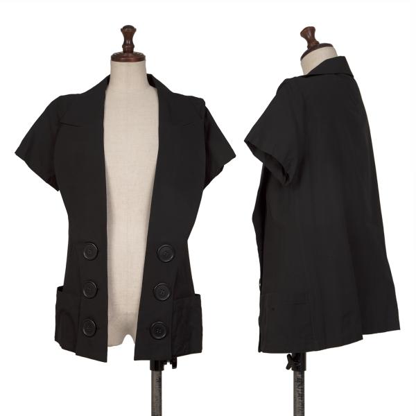 【中古】 リミフゥLIMI feu コットンレーヨンフェイクボタンデザイン半袖上衣 黒S【レディース】