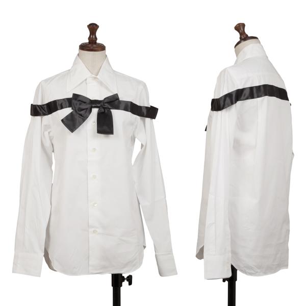 【中古】 ジュンヤワタナベ コムデギャルソンJUNYA WATANABE COMME des GARCONS リボンデザインシャツ 白黒SS【レディース】｜PLAYFUL