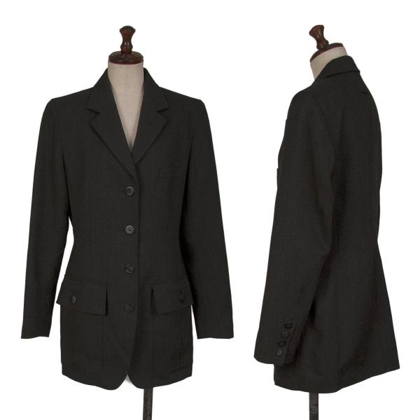 【中古】 ジャンポールゴルチエ クラシックJean Paul GAULTIER CLASSIQUE ポリウレタンコーティングジャケット チャコールグレー40【レディース】｜PLAYFUL