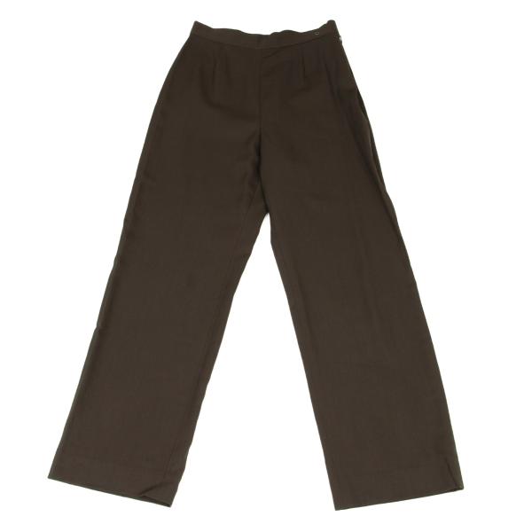 【中古】 ジャンポールゴルチエ クラシックJean Paul GAULTIER CLASSIQUE ウールホック留めストレートパンツ カーキ40【レディース】｜PLAYFUL