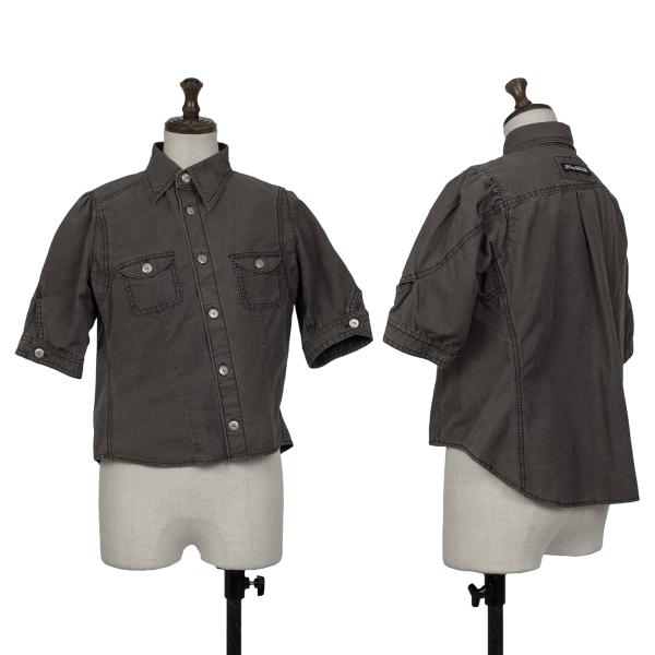 【中古】 ジページェ バイ ジャンポールゴルチエJPG by GAULTIER ポケットデザインコットン半袖シャツ チャコール40【レディース】｜PLAYFUL