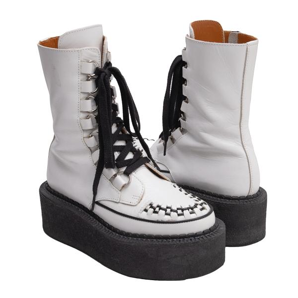【中古】 ジュンヤワタナベ コムデギャルソンJUNYA WATANABE COMME des GARCONS クリーパーズレザーブーツ 白S（23.5位）【レディース】｜PLAYFUL 27,111円