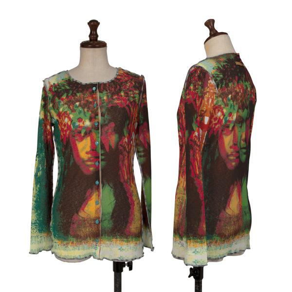 【中古】 ジャンポールゴルチエ ファムJean Paul GAULTIER FEMME サイケフラガールプリントカーディガン マルチ40【レディース】｜PLAYFUL