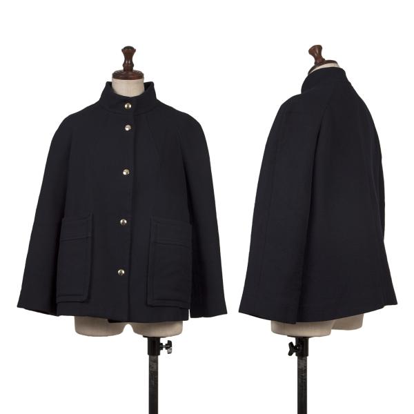 【中古】 マルニMARNI ウールスナップボタンスタンドカラージャケット 紺38【レディース】