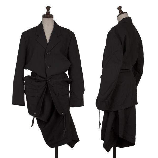 【中古】 コムデ給仕COMME des GARCONS うつり変わりひな形セットアップ 黒M【レディース】