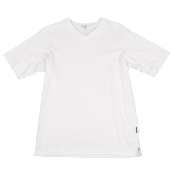 【中古】 ヨウジヤマモト プールオムYohji Yamamoto POUR HOMME 片方引き舟Vのど首プルオーバー 白2【メンズ】