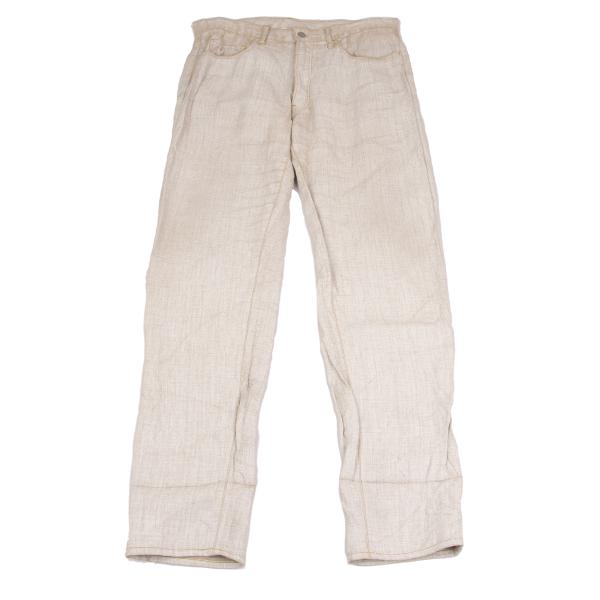 【中古】 ヨウジヤマモト プールオムYohji Yamamoto POUR HOMME 顔料プリントリネンパンツ アイボリー6【メンズ】|PLAYFUL