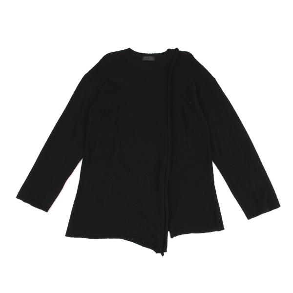 【中古】 敷き地S\u0027YTE 羊毛混細長い切口うつり変わりデザインニットセーター 黒3【メンズ】