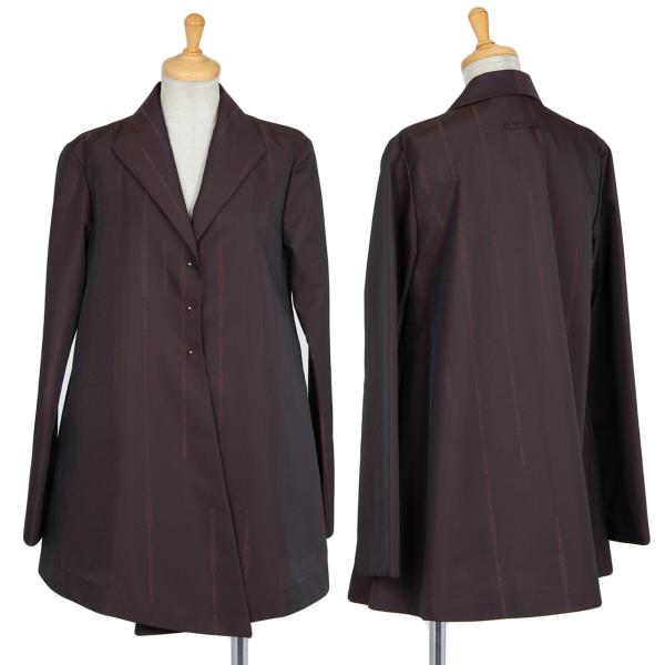 【中古】 ジャンポールゴルチエ ファムJean Paul GAULTIER FEMME ロゴストライプギボシボタンジャケット 茶40【レディース】