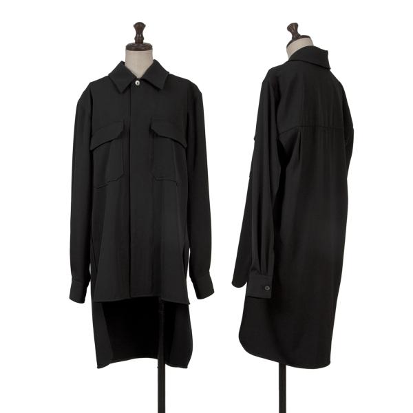 【中古】 マディソン青みMADISONBLUE ダブルフラップポケットシャツジャケット 黒4【レディース】